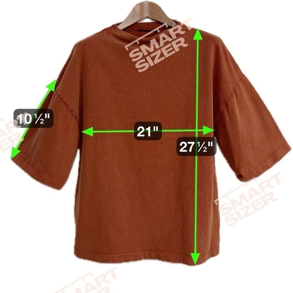 Zara Rust Colored Tee High Neck Size Small Cotton Top - Picture 4 of 6